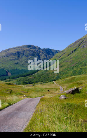 Glen Etive Blick in Richtung Dalness, Lochaber, Highland, Schottland, UK Stockfoto