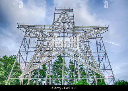 großer Star eines Sterns Stadt Roanoke Virginia Stockfoto