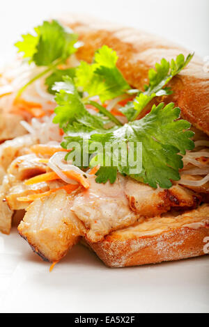 Banh mi Sandwich mit Schweinefleisch Stockfoto