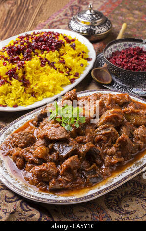 Xoresht-e Badenjan - persischen Lamm-ragout Stockfoto