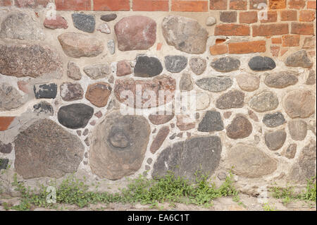 Steinmauer, flach gestapelt Hintergrund und Struktur Stockfoto