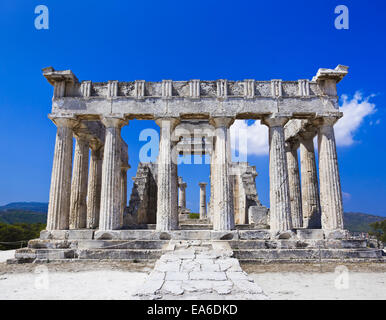 Ruinen des Tempels auf der Insel Ägina Griechenland Stockfoto