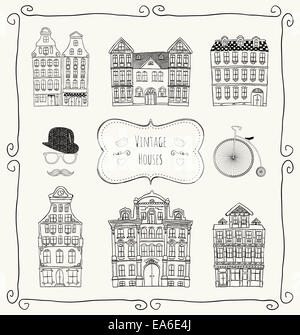 Vintage alte Stil Häuser Stockfoto