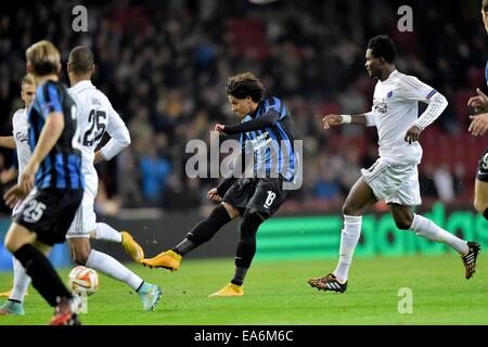 Kopenhagen, Dänemark. 6. November 2014. UEFA-Europa-Cup Fußball, Gruppenphase. FC Kopenhagen gegen Club Brügge.  Felipe Gedoz von Club Brugge Credit: Action Plus Sport Bilder/Alamy Live News Stockfoto