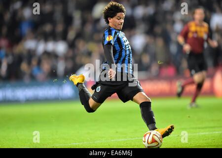 Kopenhagen, Dänemark. 6. November 2014. UEFA-Europa-Cup Fußball, Gruppenphase. FC Kopenhagen gegen Club Brügge.  Felipe Gedoz von Club Brugge Credit: Action Plus Sport Bilder/Alamy Live News Stockfoto