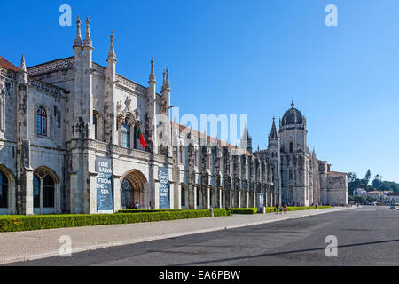 Nationalmuseum für Archäologie (Museu Nacional de Arqueologia) sitzt auf das Hieronymus-Kloster bauen. Belem, Lissabon, Portugal. Hieronymus-Kloster Stockfoto