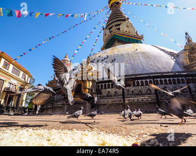 Boudhanath Stupa in Kathmandu-Tal, Nepal Stockfoto