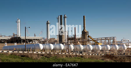 Verarbeitungsanlage, Komprimieren von Erdgas Erdgas. Stockfoto