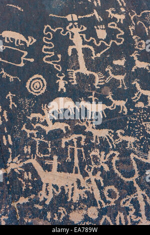 Alten Petroglyphen in der Zeitung-Rock. Die Canyonlands National Park, Utah, USA. Stockfoto