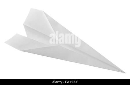 Isolierte White Papierflieger. Clipping-Pfad Stockfoto