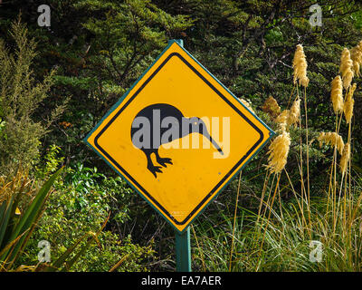 Kiwi-Kreuzung-Straßenschild Stockfoto