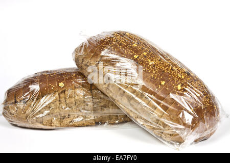 Verpackt in Plastikbeutel handgefertigte Roggenbrot Ernährung Stockfoto