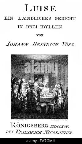 Historischen drucken, 1795, Titelblatt der Luise von Johann Heinrich Voss, 1751-1826, ein deutscher Dichter und Übersetzer, Historische Druck, Stockfoto