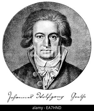 Porträt von Johann Wolfgang von Goethe, 1749-1832, ein deutscher Dichter, Porträt von Johann Wolfgang von Goethe, 1749-1832, Ein de Stockfoto