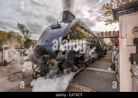 Der A4 Pacific Dominion of South Africa an Ramsbottom Station. Der East Lancashire Railway Herbst Dampf Gala Oktober 2014. Stockfoto