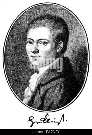 Bernd Heinrich Wilhelm von Kleist, 1777-1811, deutscher Dramatiker, Erzähler, Dichter und Journalist, Bernd Heinrich Wilhelm vo Stockfoto