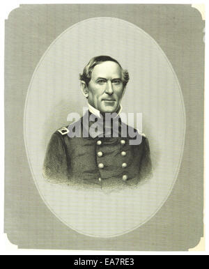 Eine Illustration von Crafts aus dem Jahr 1868 mit Admiral David Farragut, einem prominenten amerikanischen Marineoffizier, der für seinen Sieg in der Schlacht von Mobile Bay während des Bürgerkriegs bekannt ist, dargestellt in einem detaillierten historischen Porträt. Stockfoto