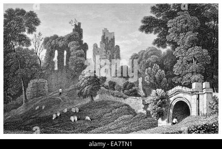 Hawarden Castle Flintshire um 1830 Stockfoto