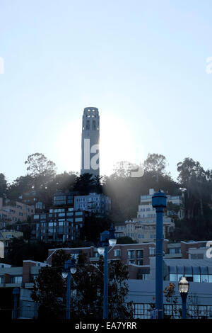 Coit Tower, Russian Hill, San Francisco, CA. Stockfoto