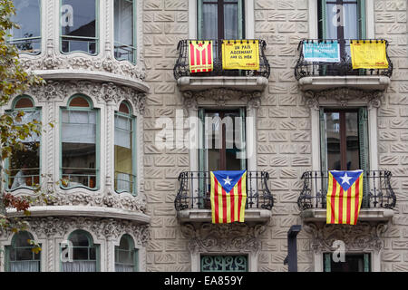 Region Katalonien in Spanien. 8. Oktober 2014. Am Tag vor dem Referendum für die Unabhängigkeit Stockfoto