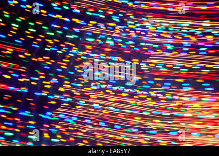 Streifen von bunten Lichtern von Christmas Holiday Lights. Stockfoto