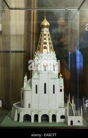 Scale Modell der Russischen Gedächtniskirche des russischen Architekten Vladimir Pokrovsky in Leipzig, Sachsen, Deutschland. Stockfoto