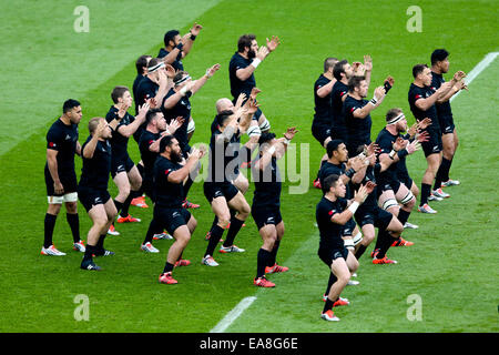 London, UK. 8. November 2014. New Zealand führen die Haka - QBE Herbst Internationals - England Vs New Zealand. Bildnachweis: Cal Sport Media/Alamy Live-Nachrichten Stockfoto