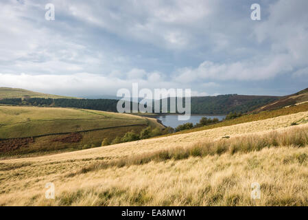 Peak District Landschaft rund um Kinder Stausee in der Nähe von Hayfield, Derbyshire. Stockfoto