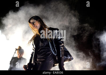 BARCELONA - 14 JUN: Lykke Li (Sängerin und Songwriterin aus Schweden) führt beim Sonar Festival. Stockfoto