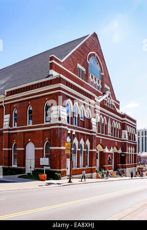 Das Ryman Auditorium in Nashville Tennessee Bereich "The District" Stockfoto