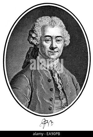 Johann, 1720-1796, ein deutscher Dichter des Dichters Dichterkreis Kreises in Halle, Saale, Historische Druck, Kupferstich, P Stockfoto