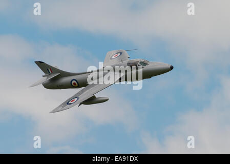 Cosford, UK - 8. Juni 2014: Luft-Geschwader Hawker Hunter T7, Anzeige bei der RAF Cosford Airshow. Stockfoto