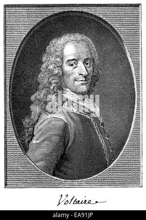 Voltaire oder François Marie Arouet, 1694-1778, Autor der französischen und europäischen Aufklärung, Voltaire Oder François Marie Stockfoto