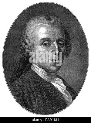 Christian Fuerchtegott Gellert, 1715-1769, ein deutscher Dichter, Schriftsteller und Moralphilosoph der Aufklärung, Porträt von Ch Stockfoto