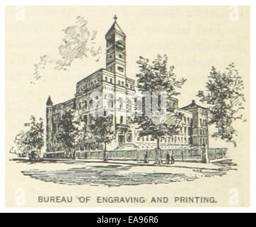 Diese 1891 entstandene Abbildung aus US-D.C. (1891) p160 zeigt das Bureau of Engraving and Printing in Washington D.C. das Bild unterstreicht die Rolle des Gebäudes bei der Herstellung von Währung und anderen wichtigen Dokumenten. Stockfoto