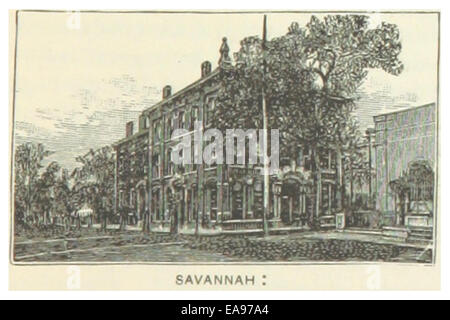 Diese Abbildung aus dem Jahr 1891 zeigt die Südbank des Bundesstaates Georgien in Savannah, Georgia, und bietet eine historische Perspektive auf die Bankarchitektur und Rolle der Region im regionalen Handel während des späten 19. Jahrhunderts. Stockfoto