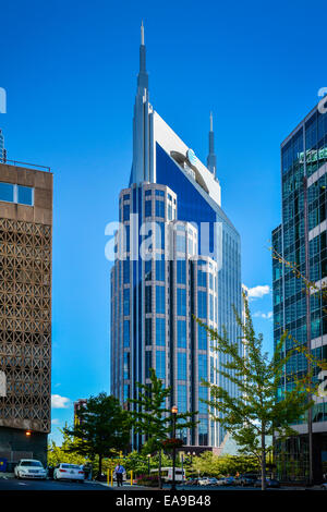 Das AT & T-Gebäude in Nashville, Tennessee ist bekannt als das Batman-Gebäude; es das höchste Gebäude in dem Bundesstaat Tennessee Stockfoto