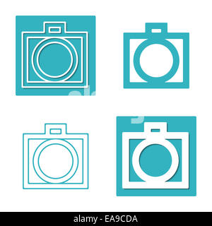 Satz von Kamera-Icons isoliert auf weißem Hintergrund. Vektor-Web-design Stockfoto