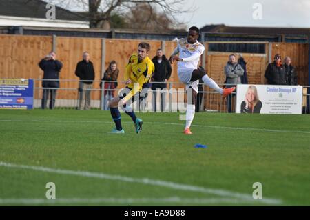 Gosport, Hampshire, UK. 9. November 2014. Gosport Borough V Colchester United, FA Cup erste Runde 9. November 2014. Privett Park, Gosport, Hampshire, Vereinigtes Königreich, Guthaben: Flashspix/Alamy Live-Nachrichten Stockfoto