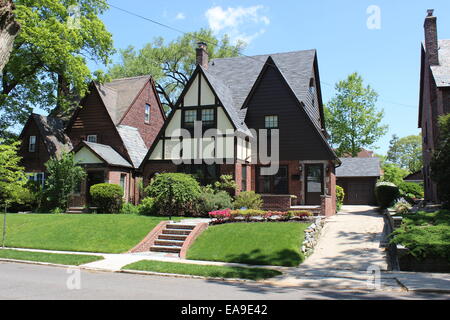 Tudor Revival Haus, Jamaica Estates, Queens, New York Stockfoto