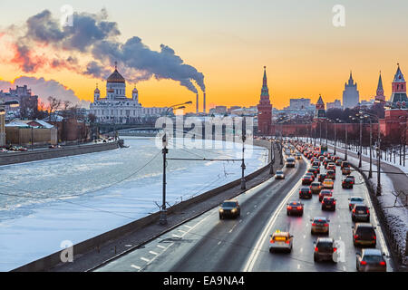 Winter in Moskau Stockfoto