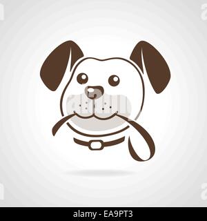 Hundekopf mit Leine Symbol Vektor-illustration Stock Vektor