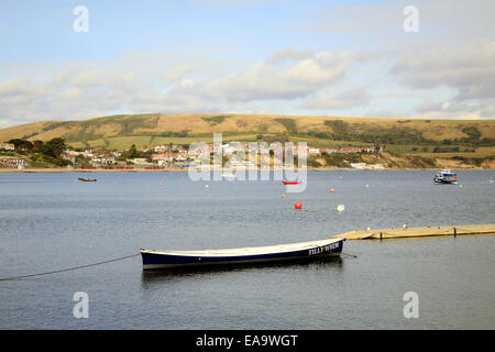 Ein Blick von Swanage Stadt in Swanage Bay in Dorset, England, UK. Stockfoto