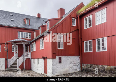 Holzbauten In Altstadt Torshavn Färöer Inseln Stockfoto