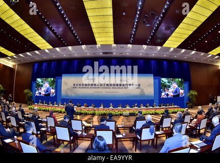 Peking, China. 10. November 2014. Die APEC Business Advisory Council Dialog mit Führer ist in Peking, China, 10. November 2014 statt. © Li Tao/Xinhua/Alamy Live-Nachrichten Stockfoto