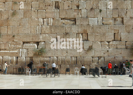 Blick von der Klagemauer in Jerusalem Stockfoto