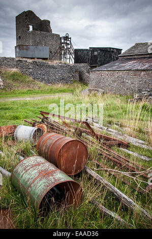 Elster führen Mine ein stillgelegtes Bergwerk in der Nähe von Sheldon im Peak District, Derbyshire. Stockfoto