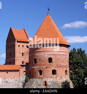 Ein Bild der mittelalterlichen Burg Trakai in Litauen Stockfoto