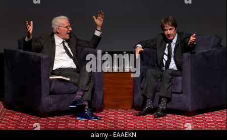 Glendale, Kalifornien, USA. 9. November 2014. STEVE MARTIN und MARTIN SHORT im Gespräch am Alex Theatre in einer ausverkauften Veranstaltung von Live-Vorträgen Los Angeles produziert. © Brian Cahn/ZUMA Draht/Alamy Live-Nachrichten Stockfoto