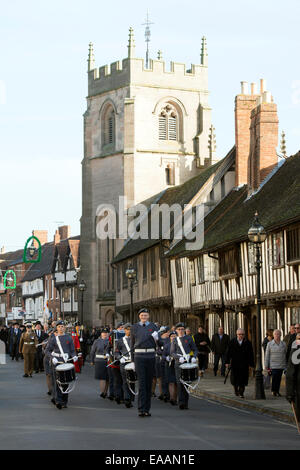 Stratford-upon-Erinnerung Sonntag Parade. Die Air Training Corps Band. Stockfoto